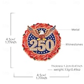 preiswerte U.S. 250. Jahrestag-2 Stück US-Broschen zum 250. Jahrestag, patriotischer Adler &amp;Rosenkranz-Anstecknadeln aus Emaille, Gedenkabzeichen mit Strasssteinen (USA 1776–2026), Sammlerstück zum Unabhängigkeitstag und Memorial