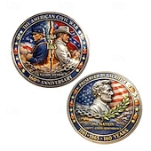 cheap U.S. 250th Anniversary-American Civil War 160th Anniversary Commemorative Coin – 1861–1865 Union &amp; Confederate Soldiers Design, Lincoln Portrait, Patriotic Collectible Coin Gift