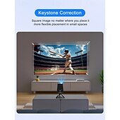 Недорогие Проекторы-Умный мини-проектор DLP с Wi-Fi 5G и Bluetooth, портативный карманный проектор с поддержкой декодирования 4K, коррекцией трапецеидальных искажений, ручной фокусировкой, сенсорным управлением, проектор