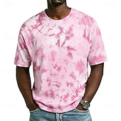 abordables Translation-Homme Teinture par nouage T-shirt Manche Courte T-shirt Col ras du cou Chemise Vacances Quotidien Salle de sport Rue Bleu Jaune Rose Claire Printemps &amp; Été Vêtement Tenue S M L XL 2XL 3XL
