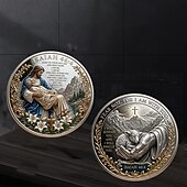 abordables Fournitures pour fêtes-Pièce commémorative biblique, inspirée d'Isaïe 46:4, représentant un agneau. Jeton religieux inspirant, idéal pour la prière, le baptême, l'église ou comme souvenir chrétien.