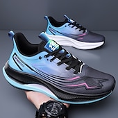 baratos Tênis de Corrida Masculinos-Tênis de corrida masculino branco e roxo - tênis esportivo leve e respirável - tênis atlético com amortecimento para homens, ideal para corrida, exercícios na academia, caminhada e uso diário ativo.