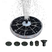 baratos Luzes Subaquáticas-Luzes solares para fonte de água externas à prova d'água, 17 cm, fonte flutuante RGB com mudança de cor, bomba de água movida a energia solar para banho de pássaros, lago, jardim, piscina, pátio e