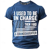 cheap Men's Funny T shirts-Men's I Used To Be In Charge Then I Had A Granddaughter T-Shirt, Funny Grandpa Gift Tee