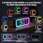 olcso Dekoratív fények-digitális ébresztőóra, LED kijelzős digitális óra, 90 dB-es hangos ébresztő RGB éjszakai fény, kettős ébresztő szundi funkcióval, állítható fényerő hálószobába