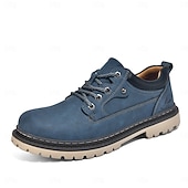 baratos Sapatos Casuais com Cadarço-Tênis masculino branco casual de couro com cadarço, leve e confortável para caminhadas, calçado resistente e elegante para uso diário, viagens, deslocamentos e passeios de fim de semana.