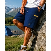 cheap Bottoms-Men's Outdoor Shorts Cargo Shorts Hiking Shorts Combat Shorts Summer Spring Autumn / Fall Outdoor Regular Fit Waterproof Quick Dry Lightweight Breathable Shorts Drawstring Pocket Khaki Black Camping