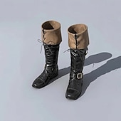 voordelige Schoenen-Retro vintage Middeleeuws Renaissance Schoenen Laarzen Piraat Viking Elf Kostuum Voor heren Viking Fantasie Halloween Carnaval Prestatie Feest LARP Volwassenen Schoenen