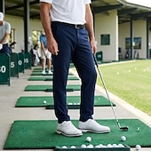 abordables Zapatos de Golf para Hombres-Zapatillas de golf impermeables sin tacos para hombre, con cordones, de microfibra con aspecto de piel y suela de goma antideslizante.
