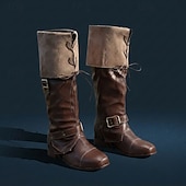 voordelige Schoenen-Retro vintage Middeleeuws Renaissance Schoenen Laarzen Piraat Viking Elf Kostuum Voor heren Viking Fantasie Halloween Carnaval Prestatie Feest LARP Volwassenen Schoenen