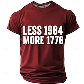  miesten vähemmän 1984 enemmän 1776 isänmaallinen vapaus sitaatti retro graafinen t-paita lyhythihainen vapauslause t-paita suunnittelijavaatteet vaatteet s m l xl xxl xxxl