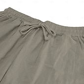 abordables Fondos-Medieval Renacimiento Pantalones Vikingo Tejido con 95% de mezcla de lino Plano Disfraz Hombre Víspera de Todos los Santos Carnaval Rendimiento LARP Feria Ren Adulto Pantalones