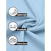 abordables Clásico-Camisa de lino transpirable para hombre - camisa casual de verano de manga larga - azul, negro, blanco