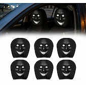  Conjunto de 2/4 capas engraçadas e assustadoras para encosto de cabeça de carro, com design de rosto horripilante. Ideal para pegadinhas nos bancos dianteiros, Halloween ou como presente de brincadeira. Capa de assento automotiva durável e elástica.