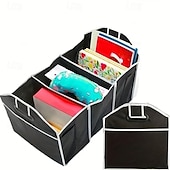 cheap Storage &amp; Organization-Universal Car Trunk Storage Bag, Portable Foldable 3-Compartment Organizer with Reinforced Handles, Fits SUV, Truck, Van, Sedan, Multi-Purpose Vehicle Cargo Net for Groceries, Tools, Sports Gear