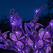 abordables Luces de camino y linternas-2/4 PCS Solar Simulation Lavender Butterfly Lawn Light Waterproof Garden Floor Insert Lamp Park Pathway Villa Yard Terrace Holiday Decoration Lamp