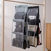 abordables Rangement et organisation-Organisateur de sac à main pliable et inodore, avec pochette de rangement intérieure, support gain de place pour sac à main et sac à main, idéal pour la maison et les voyages.