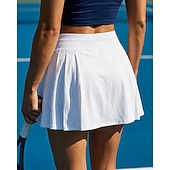 preiswerte Damenröcke &amp; Skorts-Damen Einfarbig Lässiger Rock Tennisröcke mit Shorts Sportrock Ärmellos Tasche Elastischer Bund Sportlich Leicht Elastisch Feuchtigkeitsableitend Atmungsaktiv Tennis Golfspiel Laufen Rock Dunkelrosa