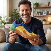 abordables Chaussures Décontractées à Lacets-Baskets de randonnée colorblock pour homme, chaussures de trail à lacets, semelle épaisse antidérapante, idéales pour les voyages, le camping et le quotidien.