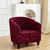 abordables Cubierta de sillón y silla sin brazo-1 Pingle Club Chair Cover, Fully Enclosed And Protected Sofa Chair Cover, Printed High Elasticity Full Coverage Armchair Sofa Cover, Household And internet Cafe Dust Cover, Easy To Clean Thin Printed