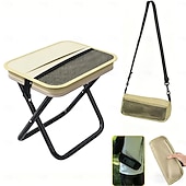  Banqueta dobrável tipo mochila, banqueta dobrável portátil com bolsa de transporte, assento compacto para uso externo para adultos com alça de ombro, suporta até 136 kg (300 lbs) para camping, pesca,