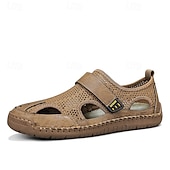 economico Sandali casual-Sandali da pescatore beige da uomo: scarpe estive casual traspiranti a punta chiusa, ideali per passeggiate all'aperto, viaggi, gite in spiaggia, tempo libero nel fine settimana e comfort quotidiano.