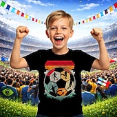 ieftine Sporturi și jocuri 3D pentru băieți-Băieți 3D Grafic Fotbal Tricouri de fotbal Tricou Manșon scurt Tipărire 3D Vară Primăvară Sport Modă Șic Stradă Copii 4-12 ani Stil Nautic Casual Zilnic În aer liber Fit regulat