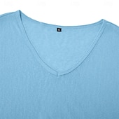 preiswerte Fitness Tank-Tops-Herren Tanktop aus Leinen Ärmelloses Shirt Unterhemd Ärmellos V Ausschnitt Sommer Einfach Mode Basic Böhmische Schlank Weich Strand Urlaub Alltagstauglich Schwarz Weiß Blau Top T-Shirt für Herren