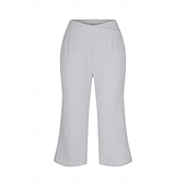 economico gamba larga e vita alta-Per donna Pantaloni capri Pantaloni da yoga Gamba larga Moda Streetwear Casual Lunghezza al polpaccio Misura del girovita medio Semplice Tasca Comodo Comodità Morbido Elasticizzato All'aperto Vacanza