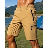 baratos Partes inferiores-Homens Shorts ao ar livre Bermuda Cargo Shorts de caminhada Calções Cambat Verão Primavera Outono Ao ar livre Moderno Prova-de-Água Secagem Rápida Leve Respirável Calção Zípers Bolsos Cinzento Escuro
