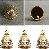 voordelige Feest benodigdheden-Verpakking van 4/8 vintage kleine belletjes, reliëf antieke bronzen knutselbelletjes voor zelfgemaakte windgong, sieradenbedeltjes, halsbanden voor huisdieren, rustieke woondecoratie en