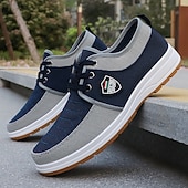 abordables Zapatos Informales con Cordones-Zapatillas deportivas de hombre con cordones y bloques de color, calzado ligero e informal para caminar, ideal para viajes, uso diario y conjuntos de fin de semana.