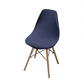 abordables Funda para silla de comedor-Funda elástica de sarga para silla, funda elástica con respaldo festoneado para silla de comedor.