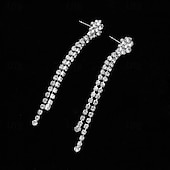 preiswerte Schmucksets-Schmuckset 2 Strass Chrom Ohrringe Halskette Damen Europäisch Schmuck-Set Für Hochzeit