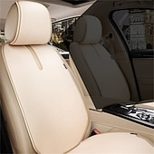  Universal 7pcs Car Seat Covers Full Set, Breathable Linen Front and Rear Seat Cushions with Backrest Protectors, Airbag Compatible Seat Pad for Most Cars, SUV, Truck, Storage Pockets