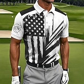 Camiseta Polo Masculina Camuflada de Golfe 250ª Camisetas Polo de Manga Curta Camisas de Gola Casual Moda Atleta Impressão 3D Botões Malha Respirável Primavera e Verão Branco 1 Branco Branco 2