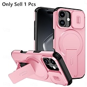 abordables Carcasas iPhone-teléfono Funda Para iPhone 17 Air 17 Pro Max 16 15 14 Pro Max Plus 13 Pro Max Mini Funda Trasera Con Magsafe con Soporte Magnética Soporte de carga inalámbrica Armadura ABS + PC
