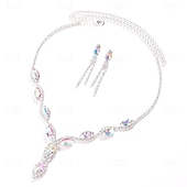 economico Parure di gioielli-Set di orecchini 2 Cromo Orecchini Per donna Moda Parure di gioielli Per Matrimonio