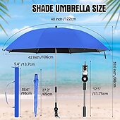 cheap Outdoor Recreation-Chair Beach Umbrella with Clamp,  Adjustable Umbrella, Suitable for Chairs, UPF50 Outdoor Patio Umbrella, Suitable for Beach Chairs, Patio Chairs, Wheelchairs, Camping Chairs, Golf Cart Umbrella