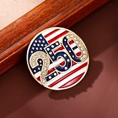 cheap U.S. 250th Anniversary-2 Pcs U.S. 250th Anniversary Brooch, American Flag Enamel Lapel Pins, Patriotic USA 1776-2026 Commemorative Rhinestone Badge, Independence Day Memorial Day Collectible Gift