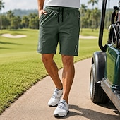cheap Casual Shorts-Men's Active Shorts Casual Shorts Athletic Short Pocket Elastic Waist Plain Plain Solid Quick Dry Sports Knee Length Outdoor Gym Training Sports Sport Blue Khaki Inelastic