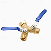 cheap Watering &amp; Irrigation-Garden Hose Splitter 2 Way Heavy Duty, Brass Faucet Adapter With Long Handle For Gardening Water Hose Shut Off Valve Hose Connector Fittings Outdoor Water Spigot Hose Bib Y Splitter