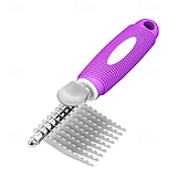 baratos Cuidados com o Cabelo-Pente desembaraçador para pelos de animais de estimação, com lâminas longas e seguras para cães e gatos, ideal para desembaraçar pelos emaranhados ou com nós na pelagem interna.