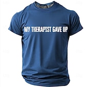 baratos Camisetas de Humor Sarcástico-Camiseta masculina "Meu terapeuta desistiu", camiseta engraçada e sarcástica, presente original para pai, marido ou namorado.