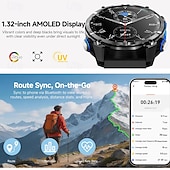 baratos Smartwatch-Relógio inteligente GPS masculino com chamada Bluetooth, relógio militar robusto para atividades ao ar livre com bússola, barômetro e altímetro, resistente à água até 3 ATM, mais de 100 modos