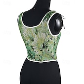 cheap Tops-Medieval Renaissance Cottagecore Corset Overbust Corset Bodice Lace up Floral Fancy Dress Women's Fantasy Halloween Carnival Casual Daily Renaissance Fair LARP Adults' Corset Spring &amp; Summer