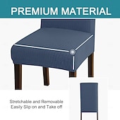 abordables Funda para silla de comedor-Fundas para sillas de comedor de 4/6 piezas, ajustables, elásticas y universales, tipo Parsons, con protectores de asiento extraíbles y lavables a máquina.