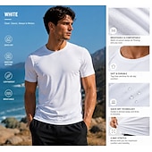 cheap Basic T shirts-Men's T Shirt Tee Top Short Sleeve Crew Neck Summer Spring All Seasons Plain Casual Athletic Quick Dry Slim Basic Casual Daily Sports Black White Gray Top Tee for Men