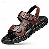 abordables Sandales décontractées-Sandales de pêcheur pour hommes, sandales de marche à bout ouvert avec boucle réglable, chaussures d'extérieur confortables pour la plage, les voyages et le quotidien