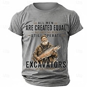  Tutti gli uomini sono creati uguali, solo i migliori continuano a usare gli escavatori dopo 70 anni. Maglietta grafica divertente, vestibilità regolare, abbigliamento firmato, taglie S, M, L, XL, XXL,